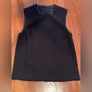 NWOT Victoria Beckham For Target XS Black Sleeveless Fringe Zipper Back Blouse